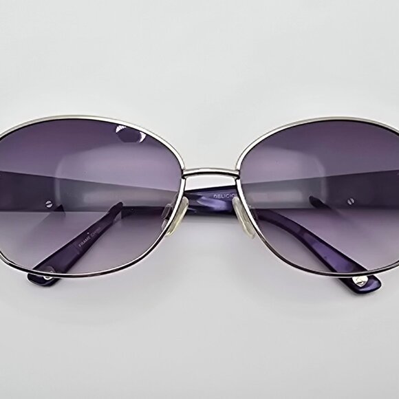 Bebe BB7054 Delicious Silver Purple Cheetah Print Frame Purple Lens Sunglasses - Picture 11 of 13